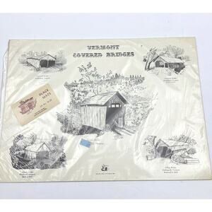Vintage Vermont Covered Bridges Paper Placemats New in Sealed Package 24 Pieces